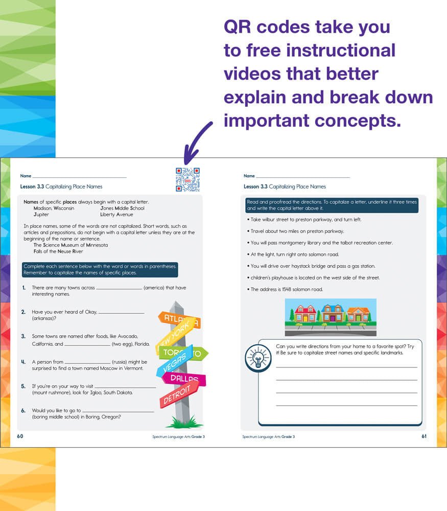 Spectrum Language Arts Workbook Grade 3 Paperback - Tools 4 Teaching