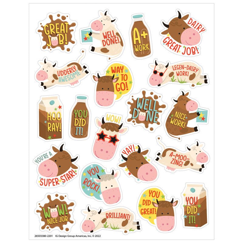 Brown Cows (Chocolate Milk) Stickers-Stickers-Tools 4 Teaching-Classroom Decor and More