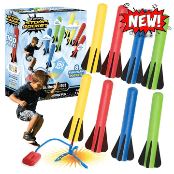 Stomp Rocket Junior Glow 8 Pack Rainbow Rockets-Active Play-Tools 4 Teaching-Classroom Decor and More