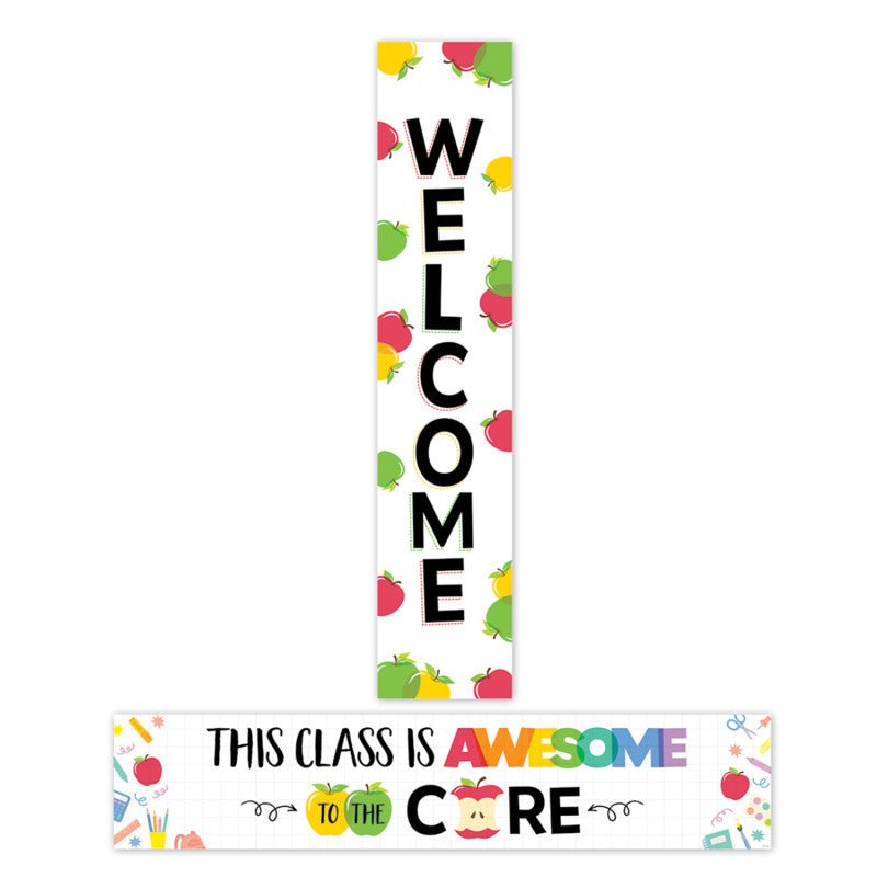 Apple Welcome Time Banner-Banner-Tools 4 Teaching-Classroom Decor and More
