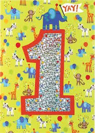 Age 1 Pattern Foil Card-Birthday-Tools 4 Teaching-Classroom Decor and More