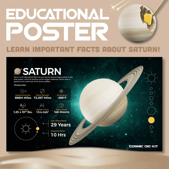 Cosmic Dig Kit Saturn-Space-Tools 4 Teaching-Classroom Decor and More