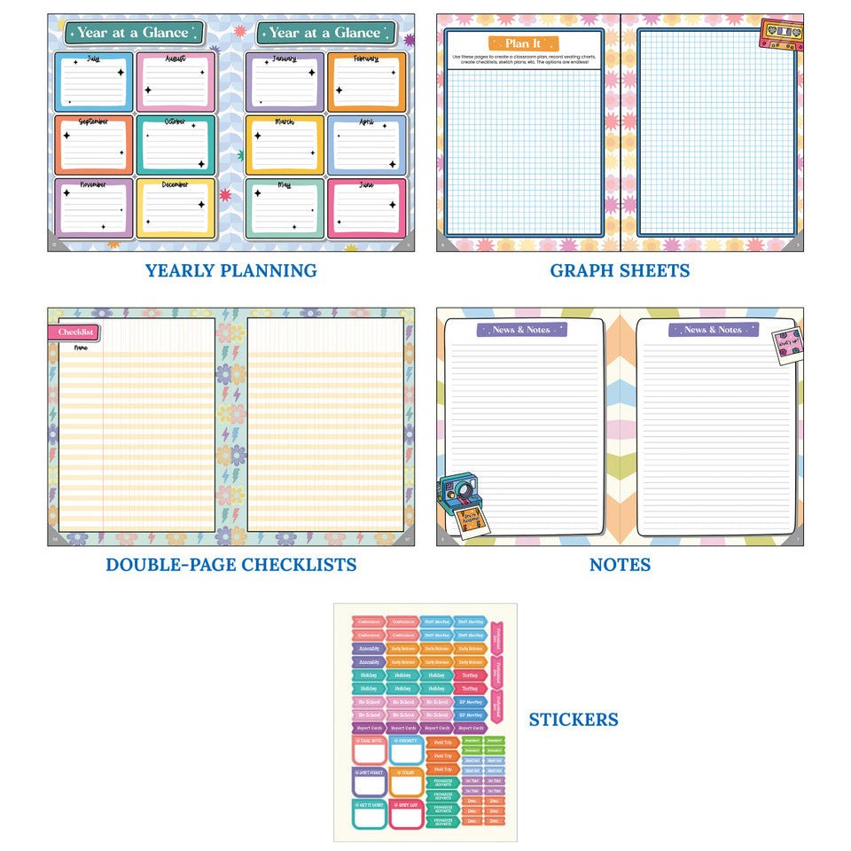 Retro Remix Teacher Planner-Record & Plan Books-Tools 4 Teaching-Classroom Decor and More