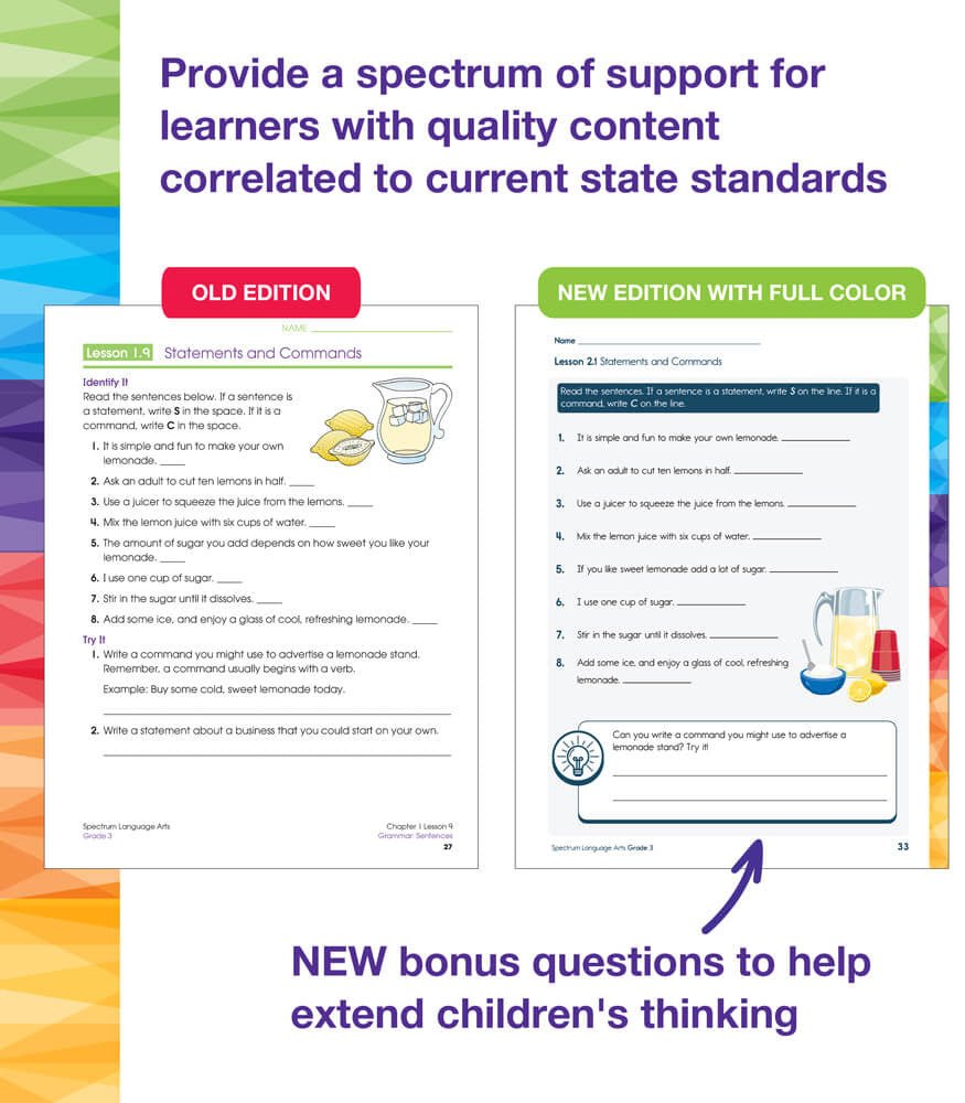 Spectrum Language Arts Workbook Grade 3 Paperback - Tools 4 Teaching