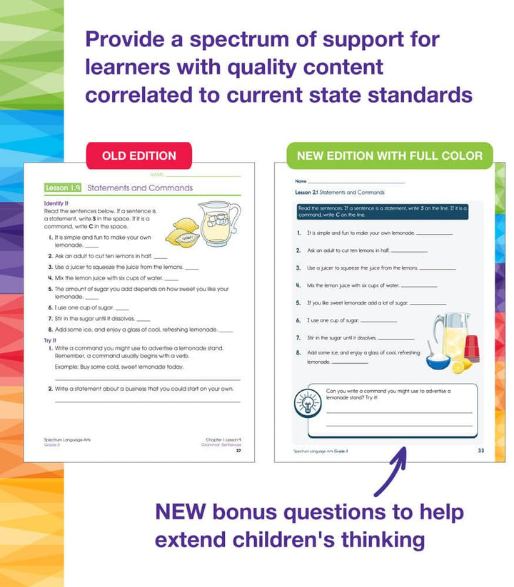 Spectrum Language Arts Workbook Grade 3 Paperback - Tools 4 Teaching