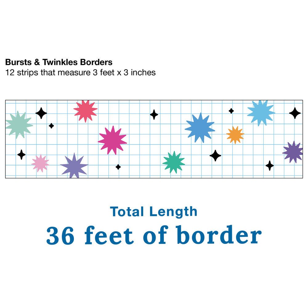 Retro Remix Bursts & Twinkles Border-Borders-Tools 4 Teaching-Classroom Decor and More