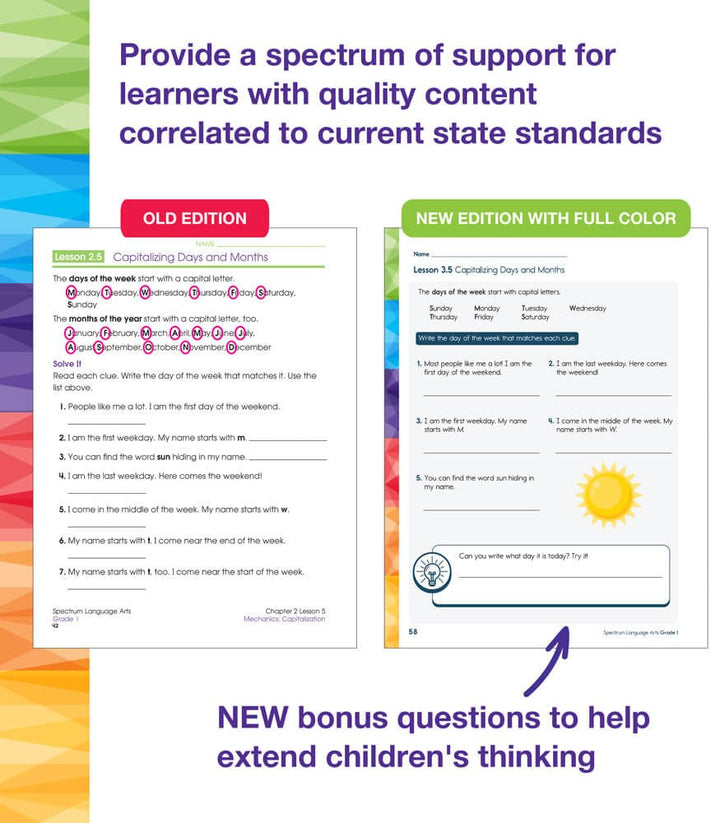 Spectrum Language Arts Workbook Grade 1 Paperback - Tools 4 Teaching