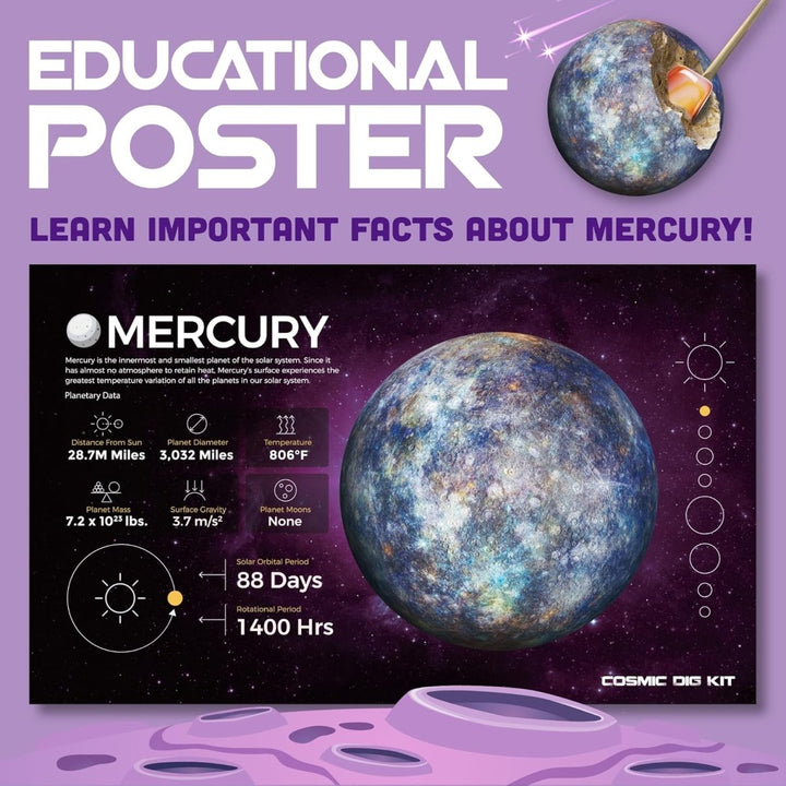 Cosmic Dig Kit Mercury-Space-Tools 4 Teaching-Classroom Decor and More