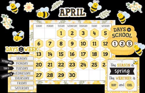 Buzzing Bees Calendar Bulletin Board-Calendars-Tools 4 Teaching-Classroom Decor and More
