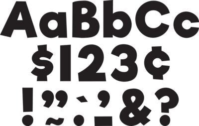 Black 4" Everyday Letters Combo Pack