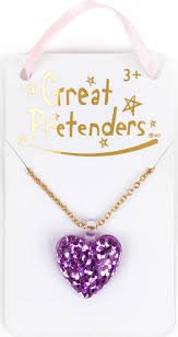 Boutique Glitter Heart Necklace-Dress Up & Jewelry-Tools 4 Teaching-Classroom Decor and More