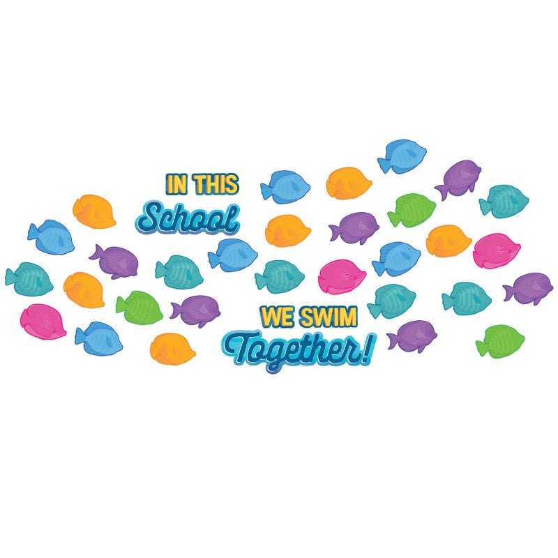 In This School We Swim Together Mini Bulletin Board-Bulletin Board Sets-Tools 4 Teaching-Classroom Decor and More