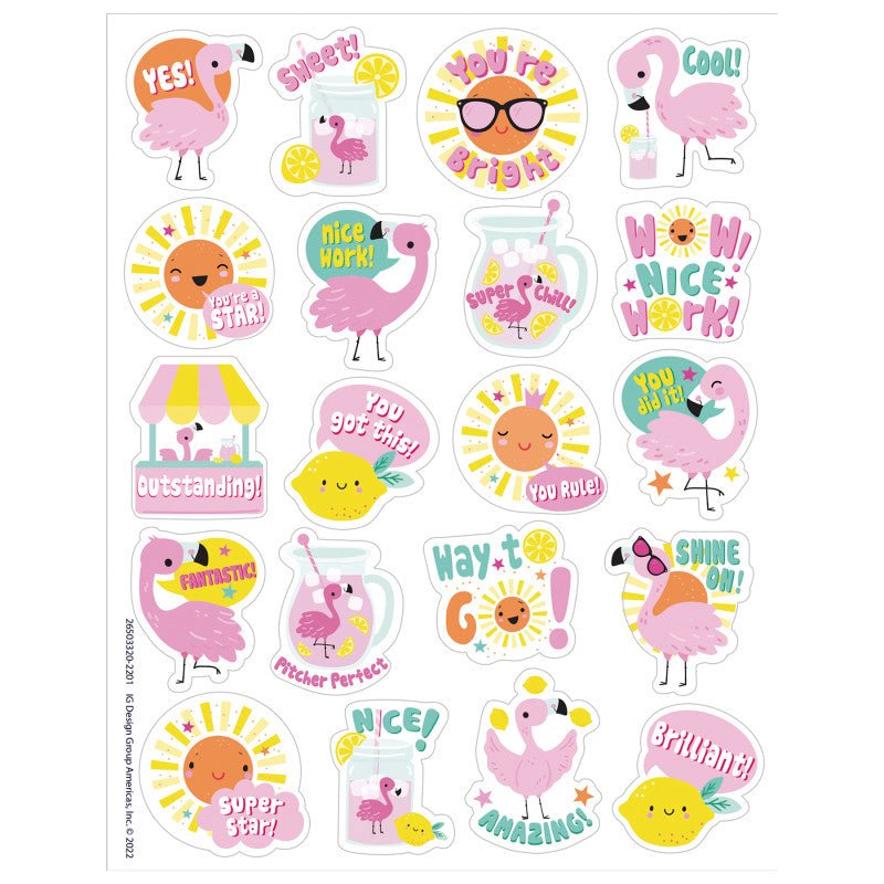 Flamingo (Strawberry Lemonade) Stickers-Stickers-Tools 4 Teaching-Classroom Decor and More