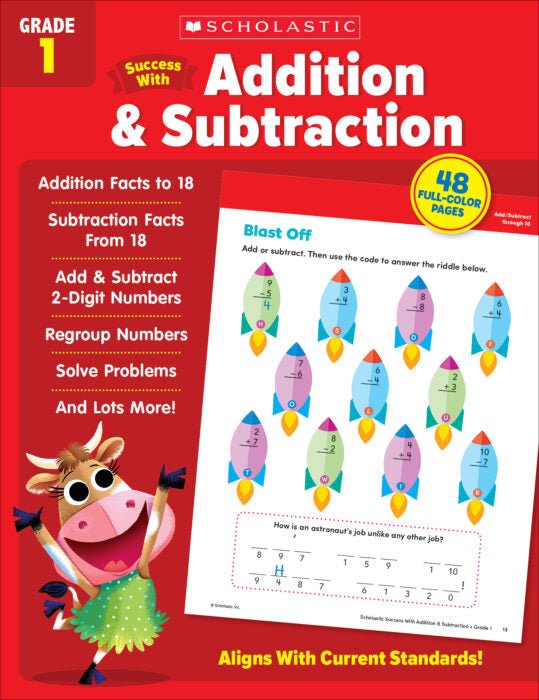 Scholastic Success With Addition & Subtraction Grade 1-Math Books-Tools 4 Teaching-Classroom Decor and More