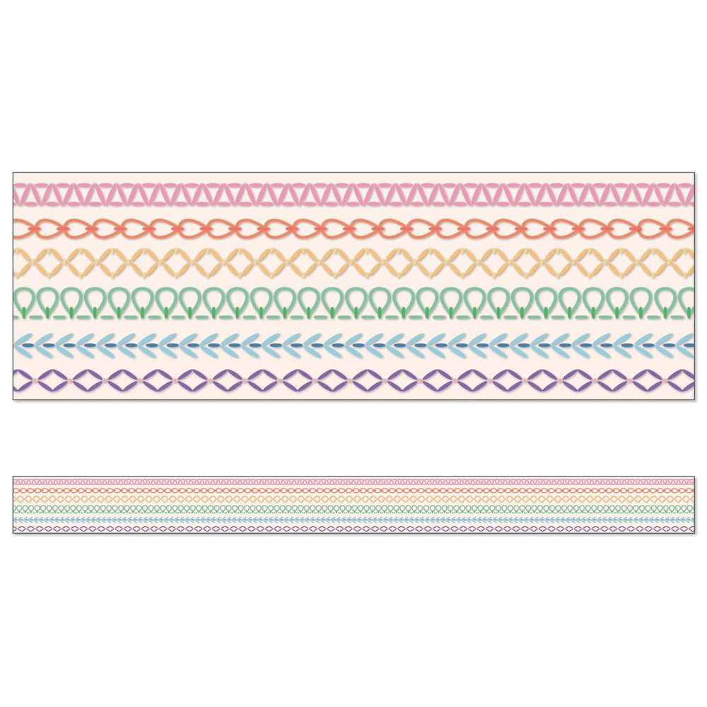 Crafty and Cool Rainbow Stitched Border-Borders-Tools 4 Teaching-Classroom Decor and More