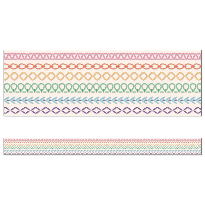 Crafty and Cool Rainbow Stitched Border-Borders-Tools 4 Teaching-Classroom Decor and More