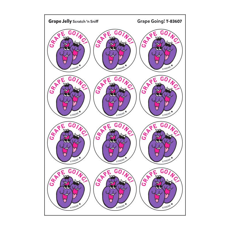 Grape Going!, Grape Jelly scent Retro Scratch 'n Sniff Stinky Stickers®-Stickers-Tools 4 Teaching-Classroom Decor and More