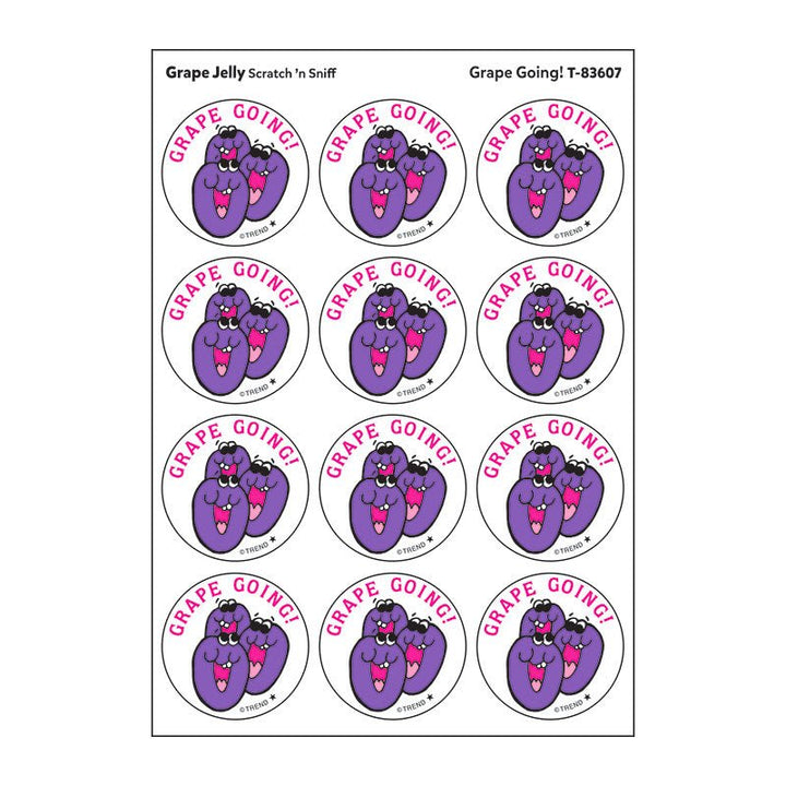 Grape Going!, Grape Jelly scent Retro Scratch 'n Sniff Stinky Stickers®-Stickers-Tools 4 Teaching-Classroom Decor and More