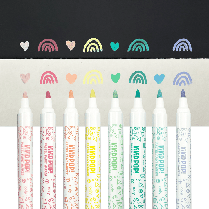 Vivid Pop! Water Based Paint Markers - Pastel - Set of 8-Art Supplies-Tools 4 Teaching-Classroom Decor and More