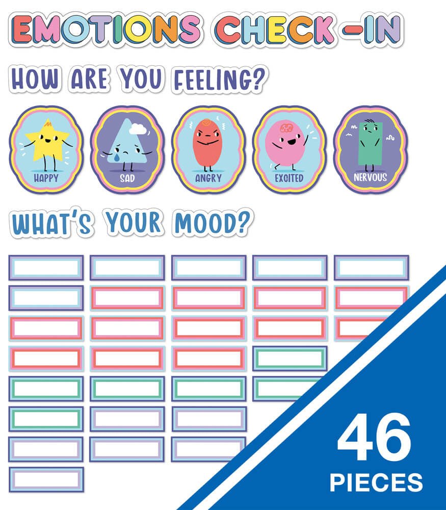 We Stick Together Emotions Check-In Pre-punched Bulletin Board Set Grade PK-2-Bulletin Board Sets-Tools 4 Teaching-Classroom Decor and More