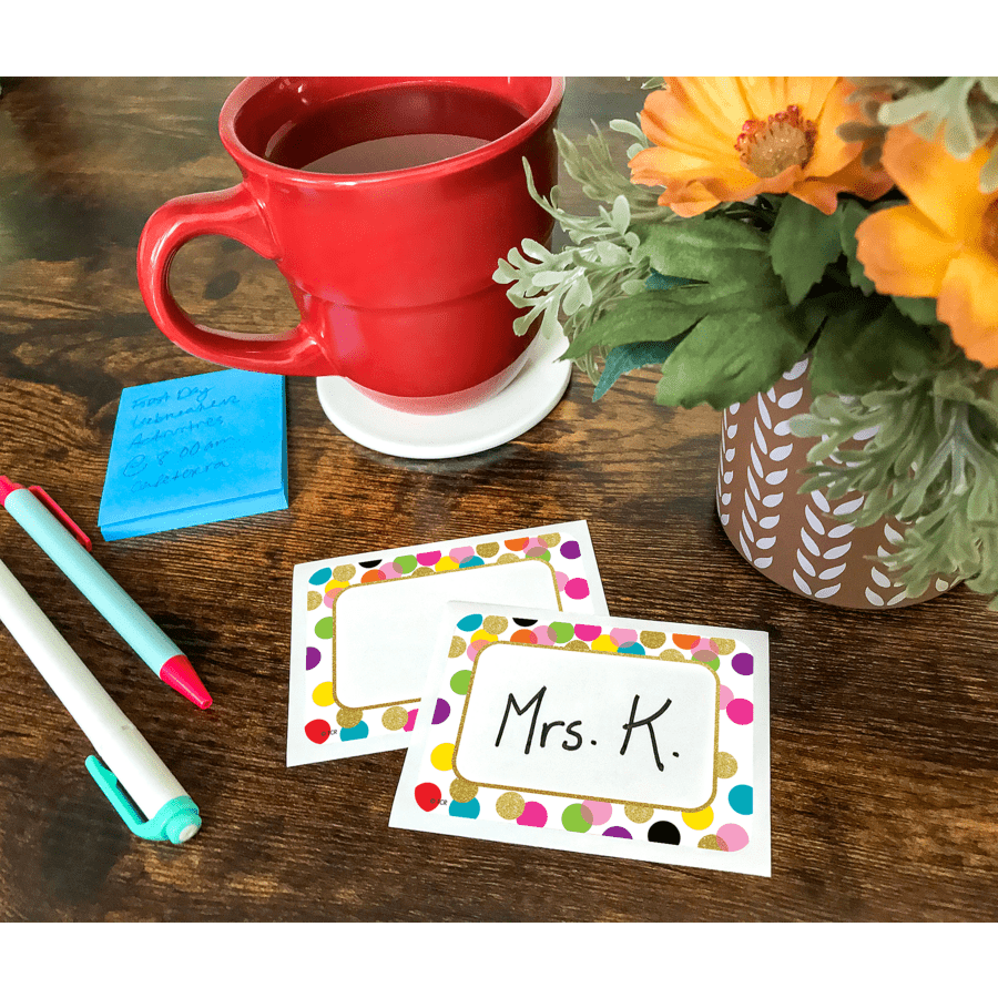 Confetti Name Tags/Labels-Nameplates & Name Tags-Tools 4 Teaching-Classroom Decor and More