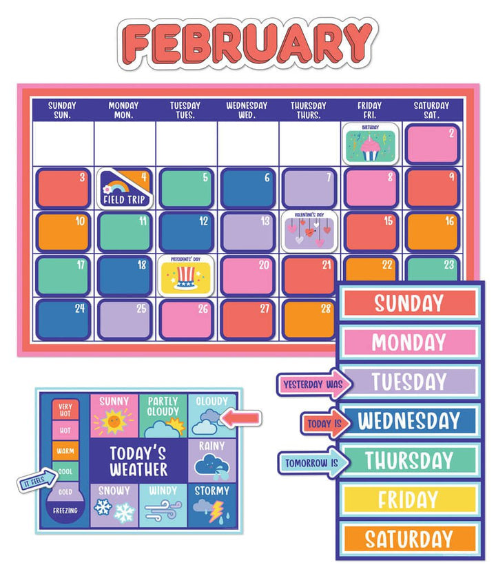 *We Stick Together Calendar Bulletin Board Set-Bulletin Board Sets-Tools 4 Teaching-Classroom Decor and More
