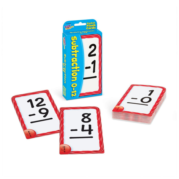 Subtraction 0-12 Pocket Flash Cards-Flashcards-Tools 4 Teaching-Classroom Decor and More