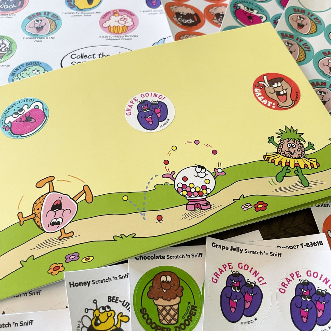 Grape Going!, Grape Jelly scent Retro Scratch 'n Sniff Stinky Stickers®-Stickers-Tools 4 Teaching-Classroom Decor and More