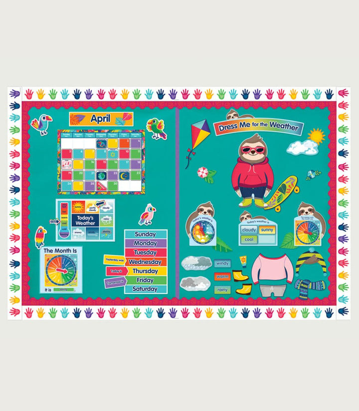 Sloth Dress Me for the Weather Bulletin Board Set Grade PK-2-Bulletin Board Sets-Tools 4 Teaching-Classroom Decor and More