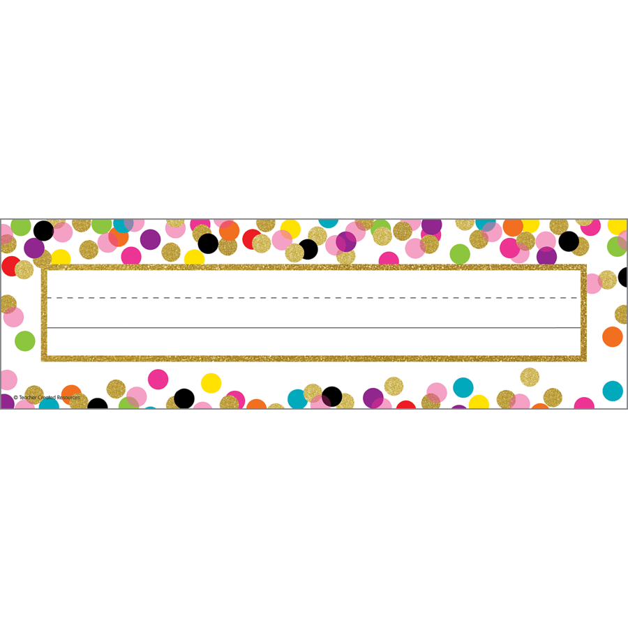 Confetti Flat Name Plates-Nameplates & Name Tags-Tools 4 Teaching-Classroom Decor and More