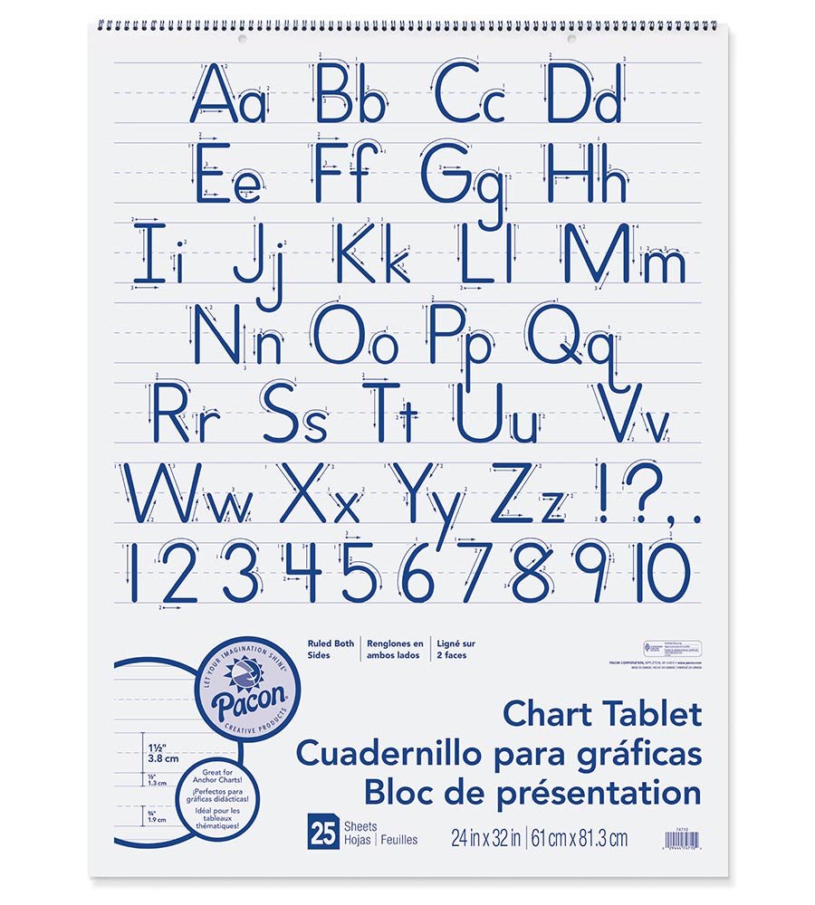 Pacon® Chart Tablet 24 In X 32 In, 25 Sheets 24" X 32" Manuscript Cvr. 25 Sheets-Chart Paper-Tools 4 Teaching-Classroom Decor and More