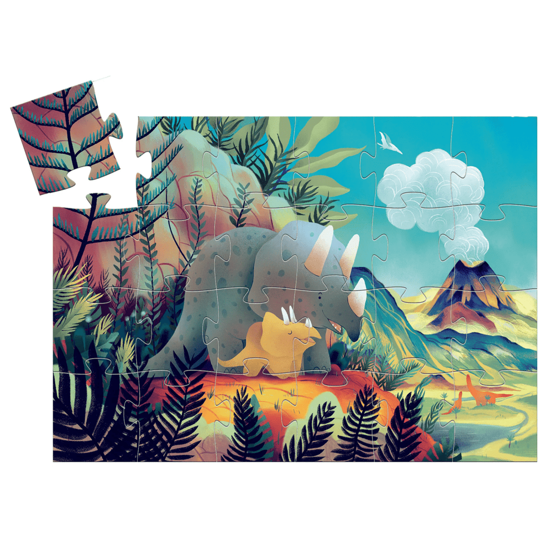 Teo the Dinosaur Silhouette 24pc Silhouette Jigsaw Puzzle-Puzzles-Tools 4 Teaching-Classroom Decor and More
