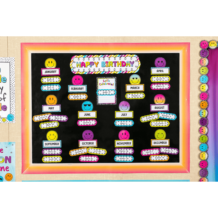Brights 4Ever Happy Birthday Mini Bulletin Board-Bulletin Board Sets-Tools 4 Teaching-Classroom Decor and More