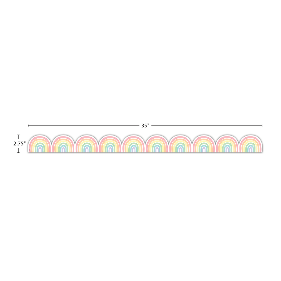 Pastel Pop Rainbows Die-Cut Border Trim-Borders-Tools 4 Teaching-Classroom Decor and More