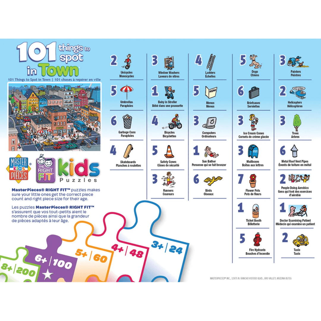 101 Things to Spot in Town - 101 Piece Jigsaw Puzzle-Puzzles-Tools 4 Teaching-Classroom Decor and More