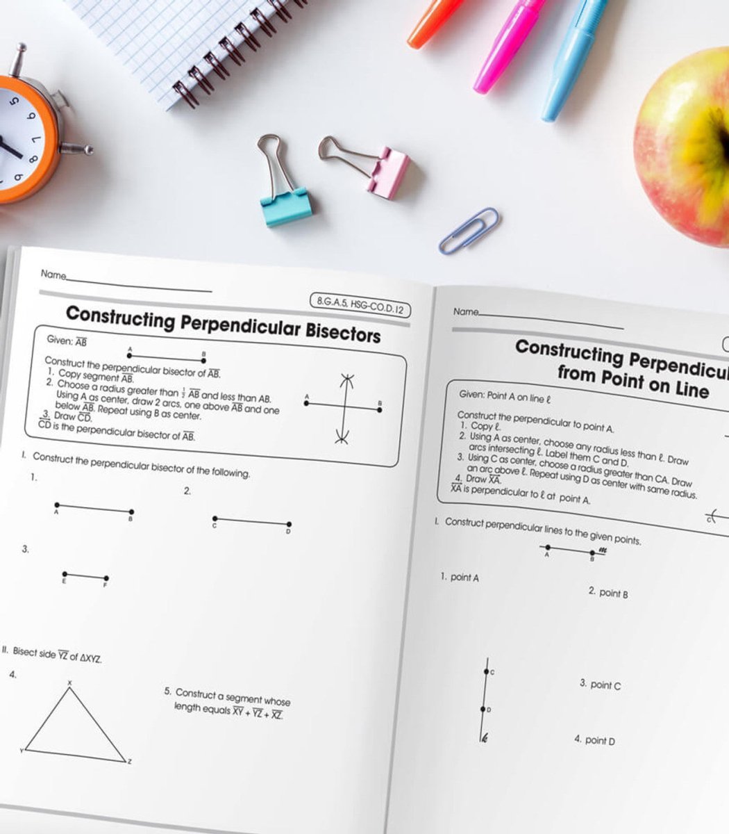 The 100+ Series™: Geometry Workbook Grade 8-10 (Paperback)-Math Books-Tools 4 Teaching-Classroom Decor and More