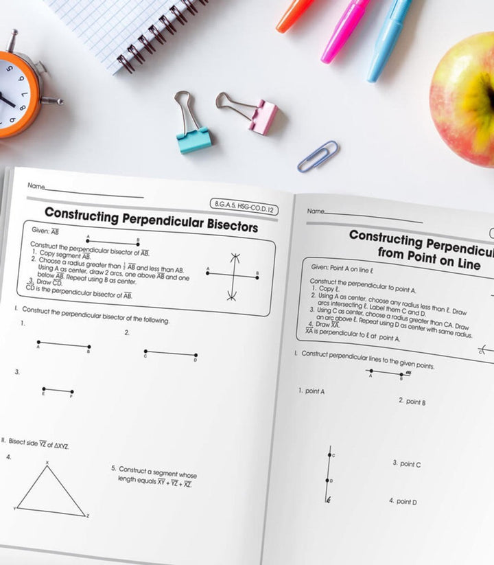 The 100+ Series™: Geometry Workbook Grade 8-10 (Paperback)-Math Books-Tools 4 Teaching-Classroom Decor and More