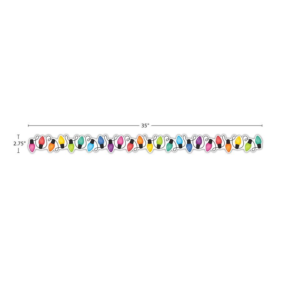 Colorful Holiday Lights Die-Cut Border Trim-Tools 4 Teaching-Classroom Decor and More