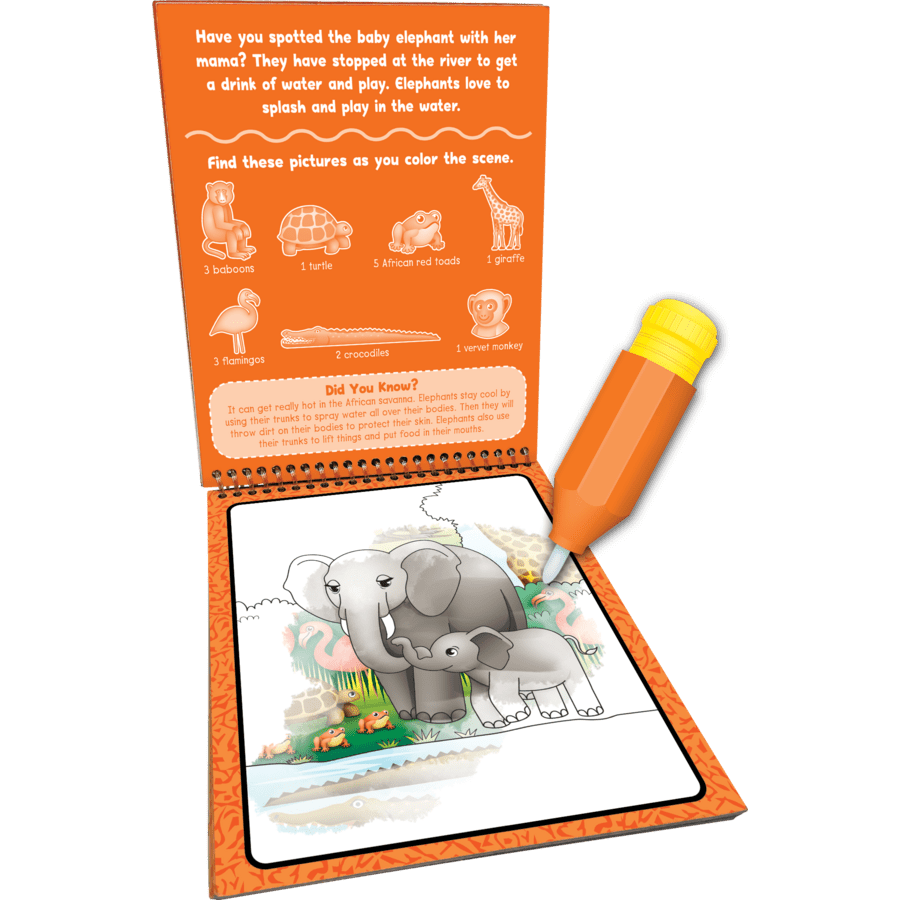 On Safari Water Reveal-Activity Pads-Tools 4 Teaching-Classroom Decor and More