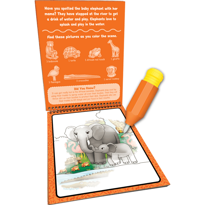 On Safari Water Reveal-Activity Pads-Tools 4 Teaching-Classroom Decor and More