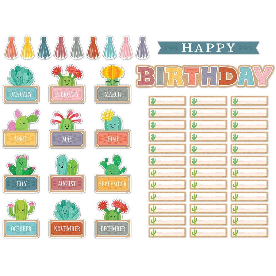Happy Cactus Crew Happy Birthday Mini Bulletin Board-Mini Bulletin Boards-Tools 4 Teaching-Classroom Decor and More