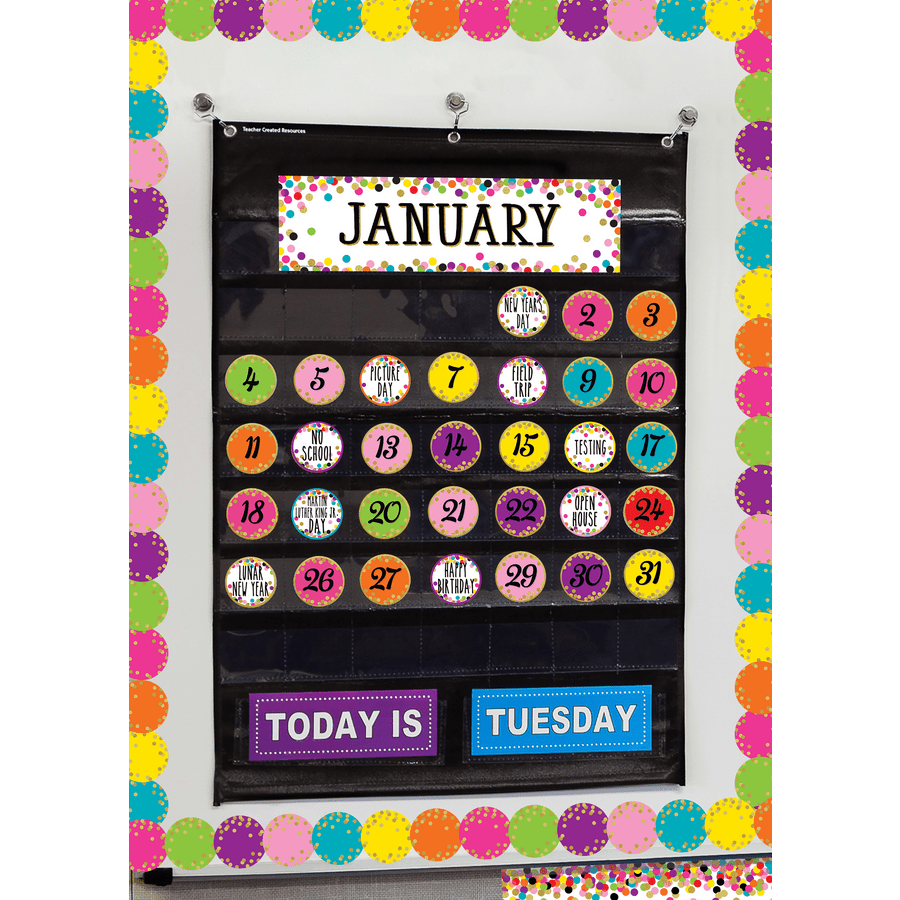 Confetti Colorful Calendar Days-Calendars-Tools 4 Teaching-Classroom Decor and More
