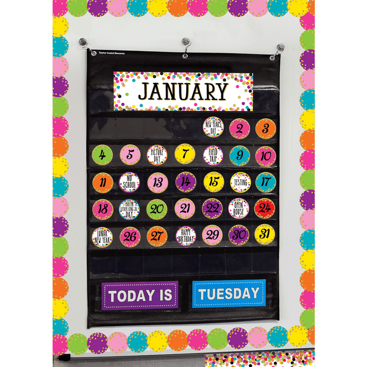 Confetti Colorful Calendar Days-Calendars-Tools 4 Teaching-Classroom Decor and More