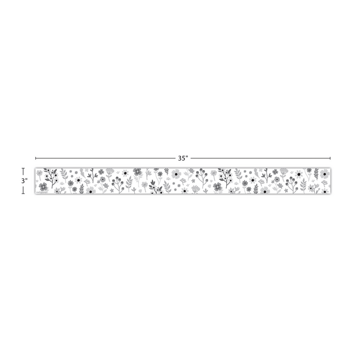 Black and White Floral Straight Border Trim-Borders-Tools 4 Teaching-Classroom Decor and More