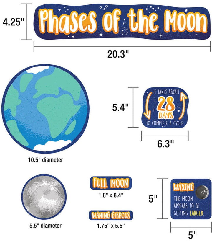 Phases of the Moon Mini Bulletin Board Set Grade 3-6-Bulletin Board Sets-Tools 4 Teaching-Classroom Decor and More