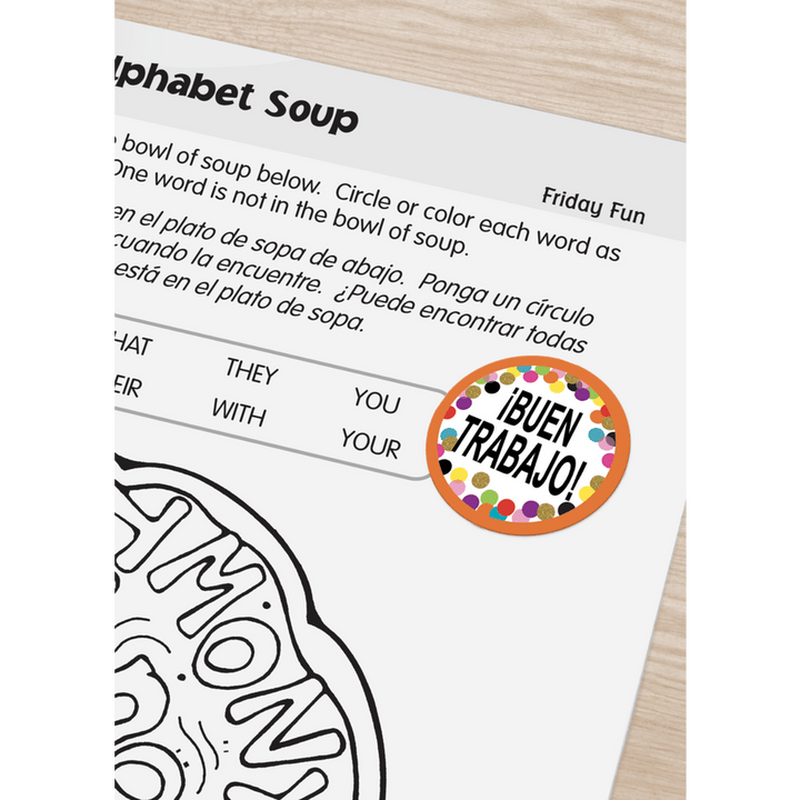 Confetti Spanish Stickers-Stickers-Tools 4 Teaching-Classroom Decor and More