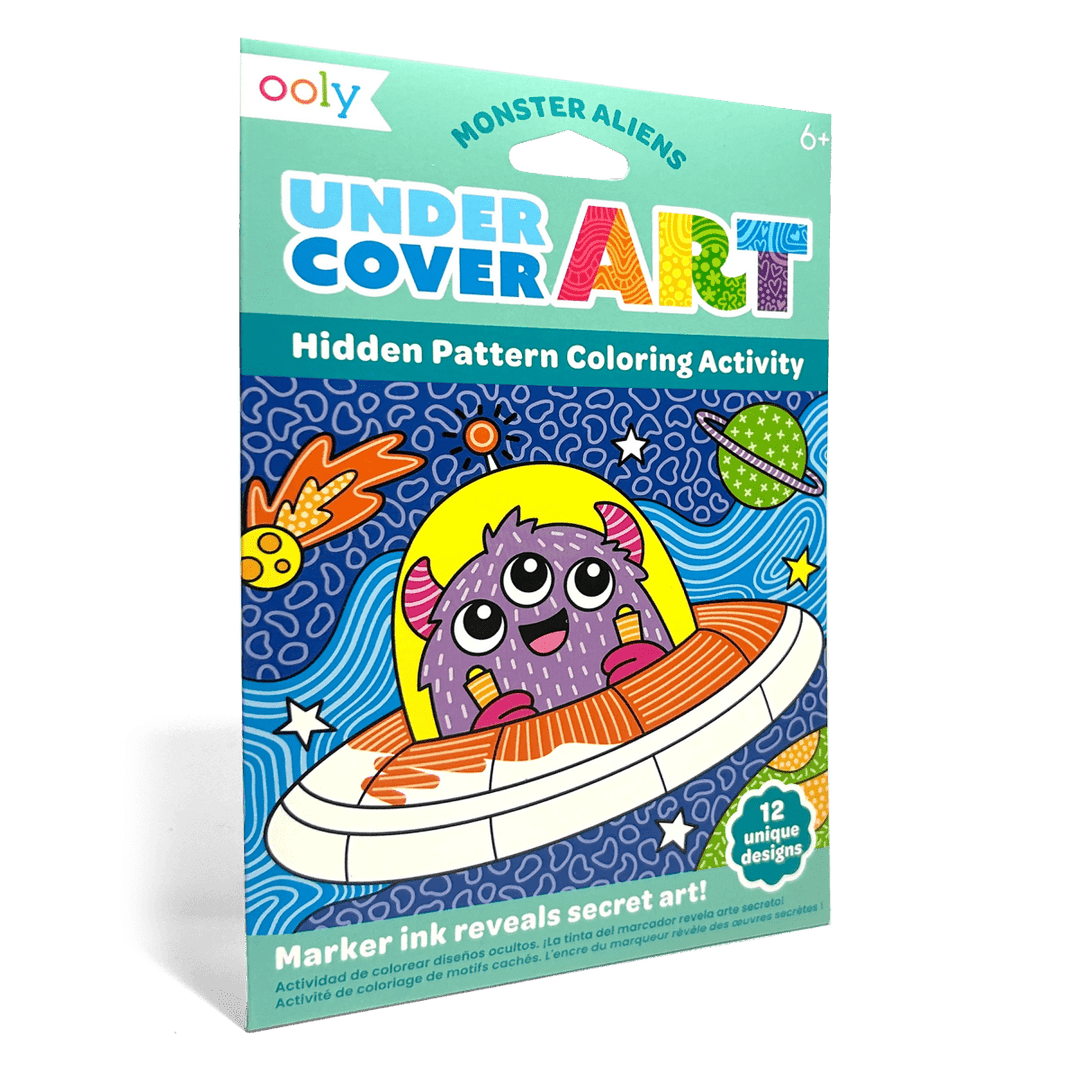 Undercover Art Hidden Pattern Coloring Activity Art Cards - Monster Aliens-Activity Pads-Tools 4 Teaching-Classroom Decor and More