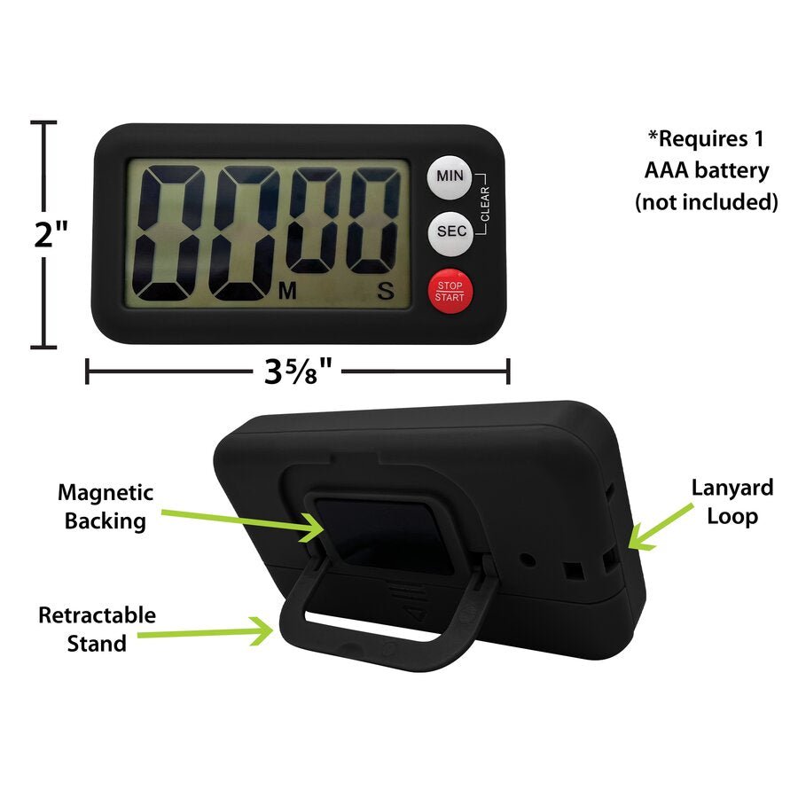 Black Magnetic Digital Classroom Timer-Classroom Essentials-Tools 4 Teaching-Classroom Decor and More