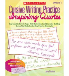 Cursive Writing Practice: Inspiring Quotes - Tools 4 Teaching