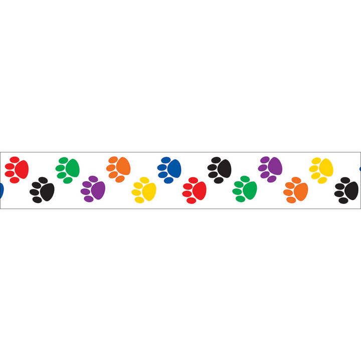 Colorful Paw Prints Lanyard-Badges-Tools 4 Teaching-Classroom Decor and More